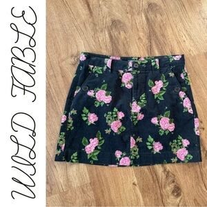 Wild Fable Floral Print Skirt - Gray and Pink